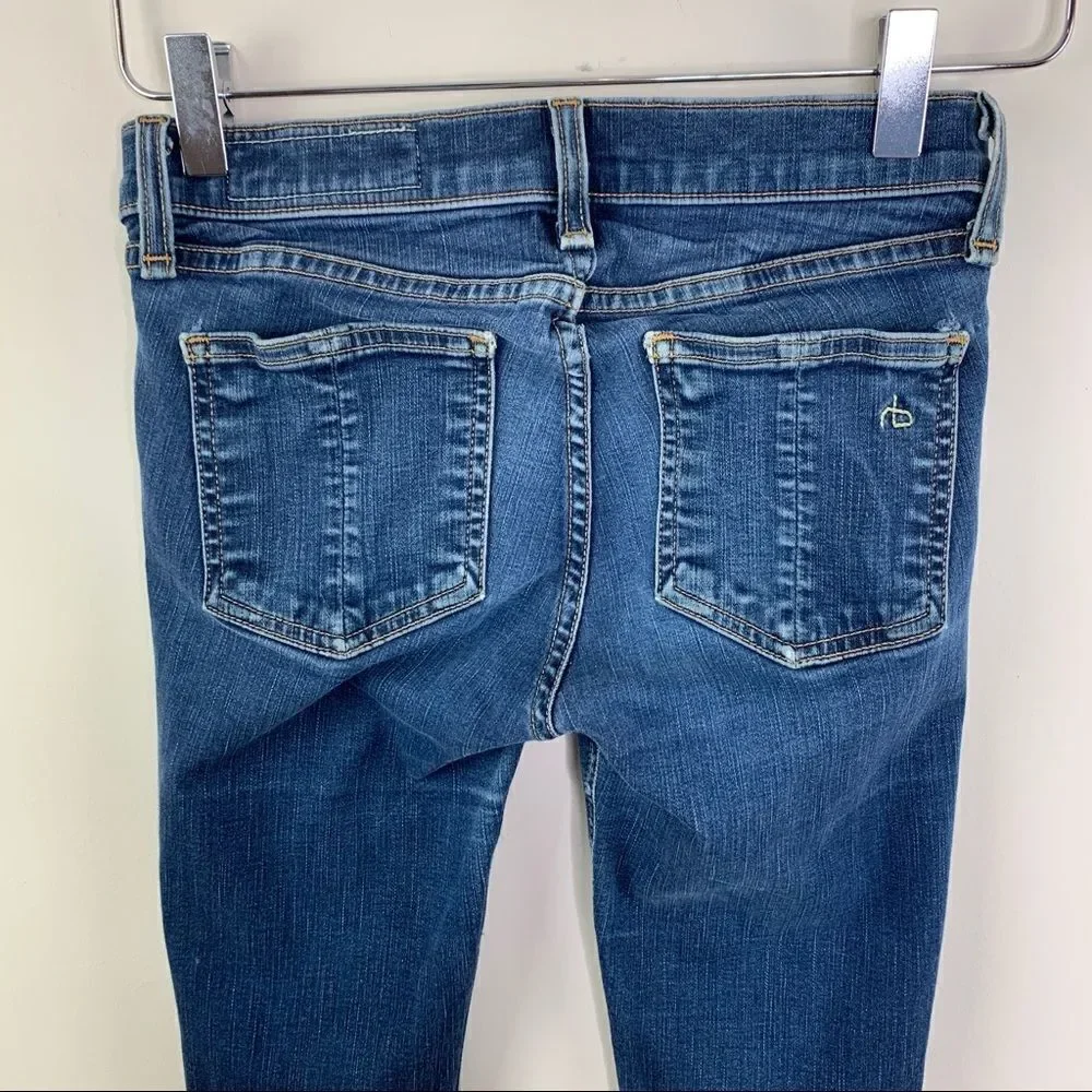 Rag & Bone The Legging Skinny Jeans - Clean Indigo Medium Wash‎ Low-rise Sz 25